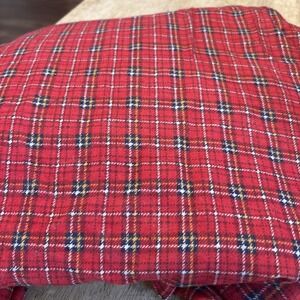 Vintage Red/navy Plaid Cotton Flannel Fabric. About 3 1/2 Yards. 60” Wide